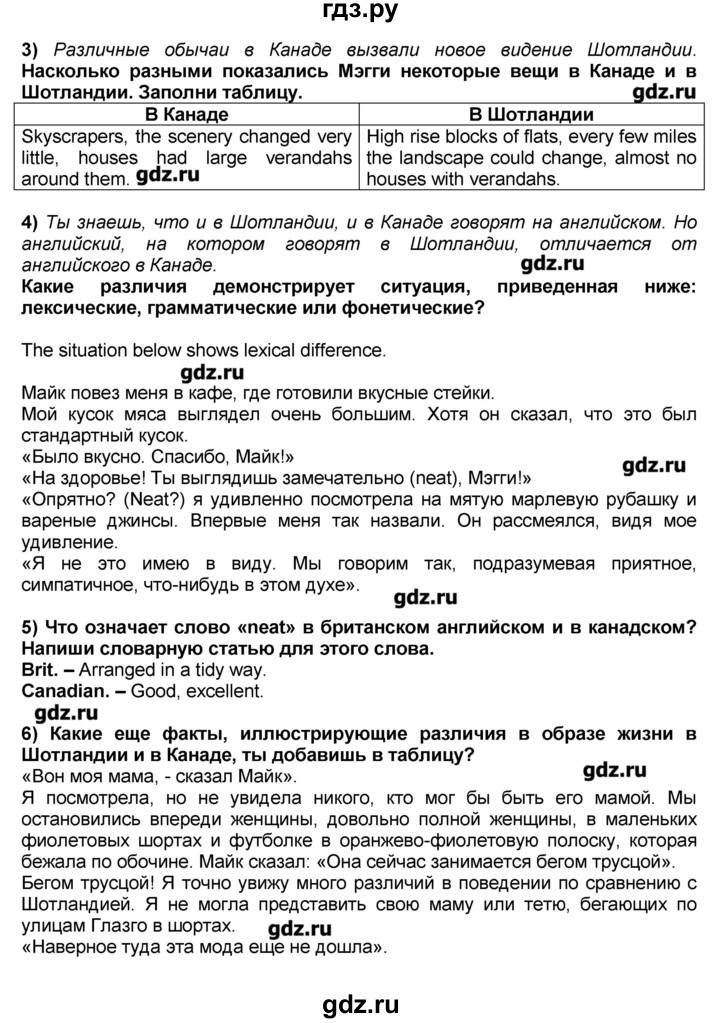 ГДЗ по английскому языку 10‐11 класс  Кузовлев книга для чтения  страница - 8, Решебник 
