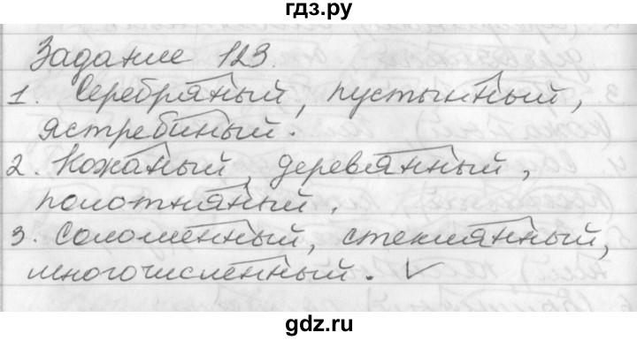 ГДЗ по русскому языку 6 класс Бабайцева рабочая тетрадь Углубленный уровень задание - 123, Решебник