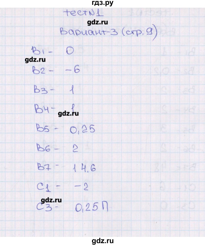ГДЗ по алгебре 11 класс  Шепелева тематические тесты ЕГЭ (Никольский) Базовый и углубленный уровень тест 1. вариант - 3, Решебник